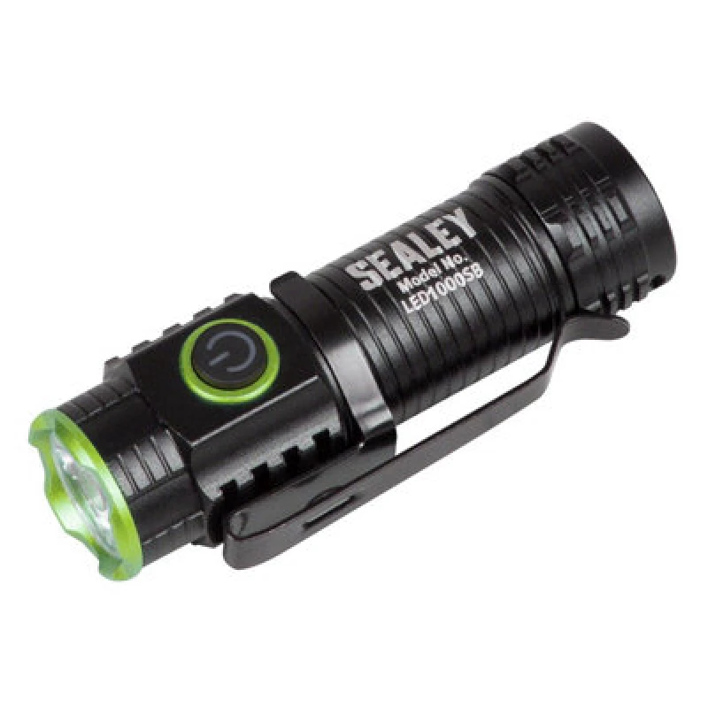 Image of Sealey Super Beam Rechargeable SMD LED Pocket Torch LED1000SB Colour: Black / Green