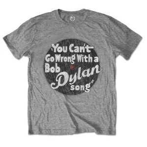Image of Bob Dylan - You can't go wrong Unisex Medium T-Shirt - Grey