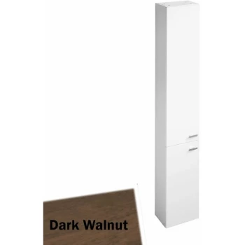 Image of Concept Space Tall Unit With Two Doors 300mm - Dark Walnut - Ideal Standard