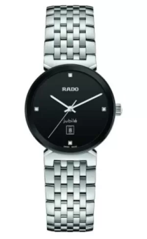 Image of RADO R48913713 Florence Classic Diamond Set Black Dial Watch