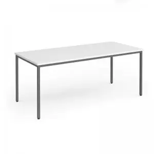 Image of Flexi 25 rectangular table with graphite frame 1800mm x 800mm - white