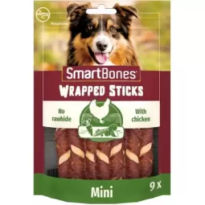 Image of SmartBones Mini Chicken Wrapped Rawhide Free Sticks Dog Treats 9Pcs