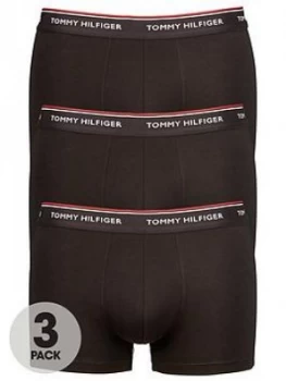 Image of Tommy Hilfiger Mens Premium Essentials Trunks (3 Pack), Black Size M Men