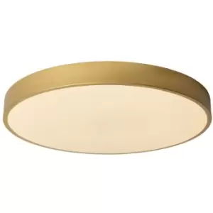 Image of Lucide UNAR - Flush Ceiling Light - Ø49.5cm- LED Dim. - 1x36W 2700K - 3 StepDim - Matt Gold, Brass