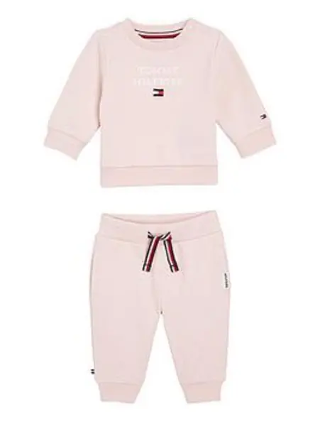 Image of Tommy Hilfiger Baby Girls Th Logo Set - Pink, Size 18-24 Months
