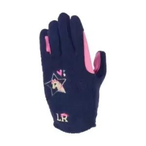 Image of Little Rider Childrens/Kids Fleece Riding Gloves (S) (Navy/Pink)
