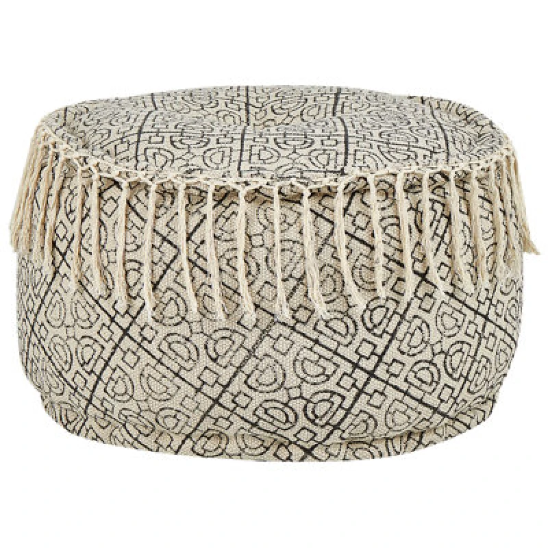 Image of Beliani Pouffe Sonati Cotton Beige