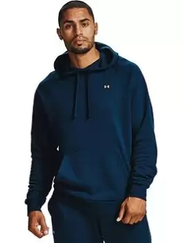 Image of Under Armour Training Plus Size Rival Fleece Hoodie - Navy/White, Size 4XL, Men