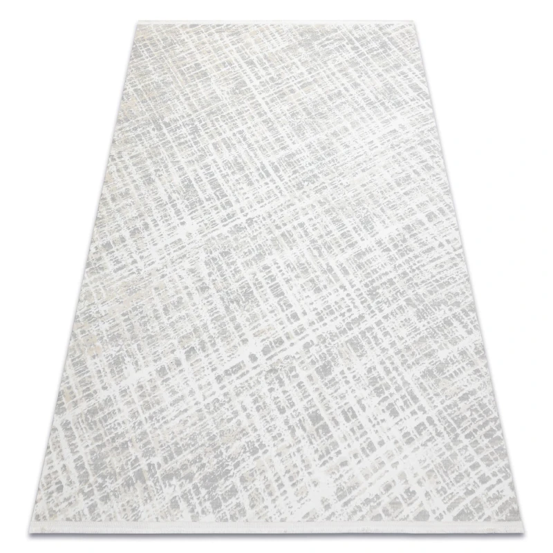 Image of RUGSX Rugsx - Modern carpet duke 51550 cream / grey - Trellis, structured, very soft, fringes grey 240x330cm D2261