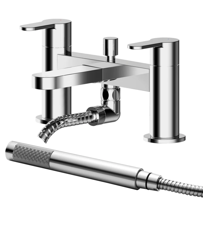 Image of Balterley Pride Round Wall Mounted Bath Shower Mixer Tap, 45mm, Chrome in Silver Silver Unisex