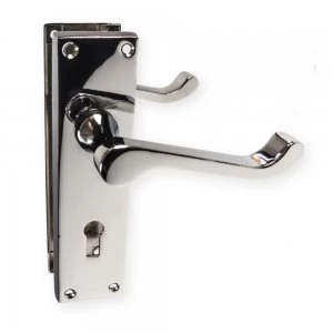 Image of LocksOnline Victorian Scroll Door Handle Set on Backplate
