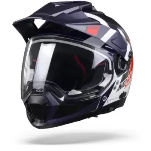 Image of Nolan N70-2 X Decurio 33 Metal White Blue Silver Red M