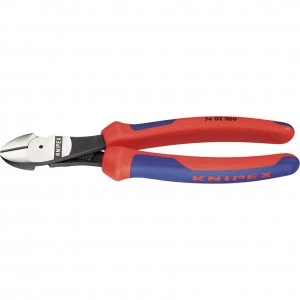 Image of Knipex 200mm High Leverage Diagonal Side Cutters with Comfort Grip Handles 200mm