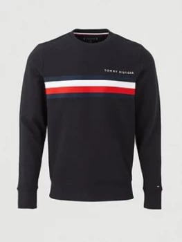 Image of Tommy Hilfiger Logo Sweatshirt - Navy