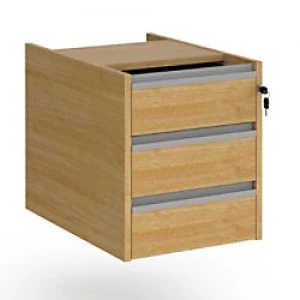 Image of Dams International Fixed Pedestal with 3 Lockable Drawers MFC Contract 25 416 x 590 x 474mm Oak, Silver