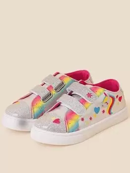 Image of Accessorize Girls Unicorn Bright Trainers - Multi, Size 11 Younger