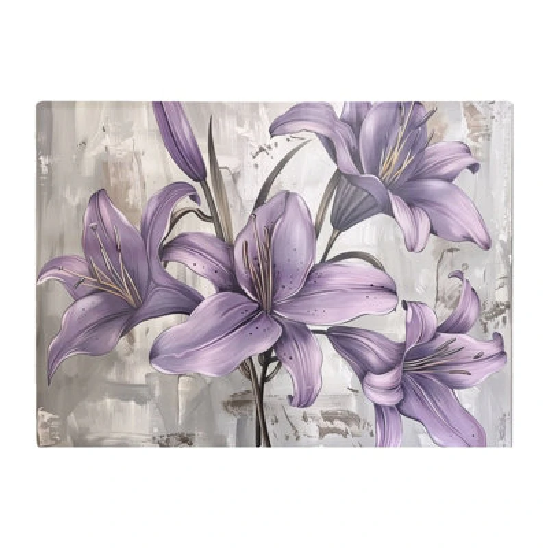 Image of Warren Reed Designer Purple Lilies In Bloom Chopping Board