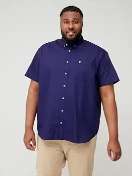 Image of Lyle & Scott Lyle & Scott Big & Tall Short Sleeve Oxford Shirt, Navy, Size 1Xl, Men