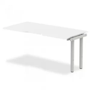 Image of Trexus Bench Desk Single Extension Silver Leg 1600x800mm White Ref