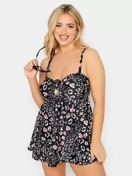 Image of Yours Animal Patchwork Buckle Tankini, Black, Size 18, Women