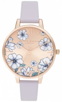 Image of Olivia Burton Violet & Rose Gold Sunray OB16AN03 Watch