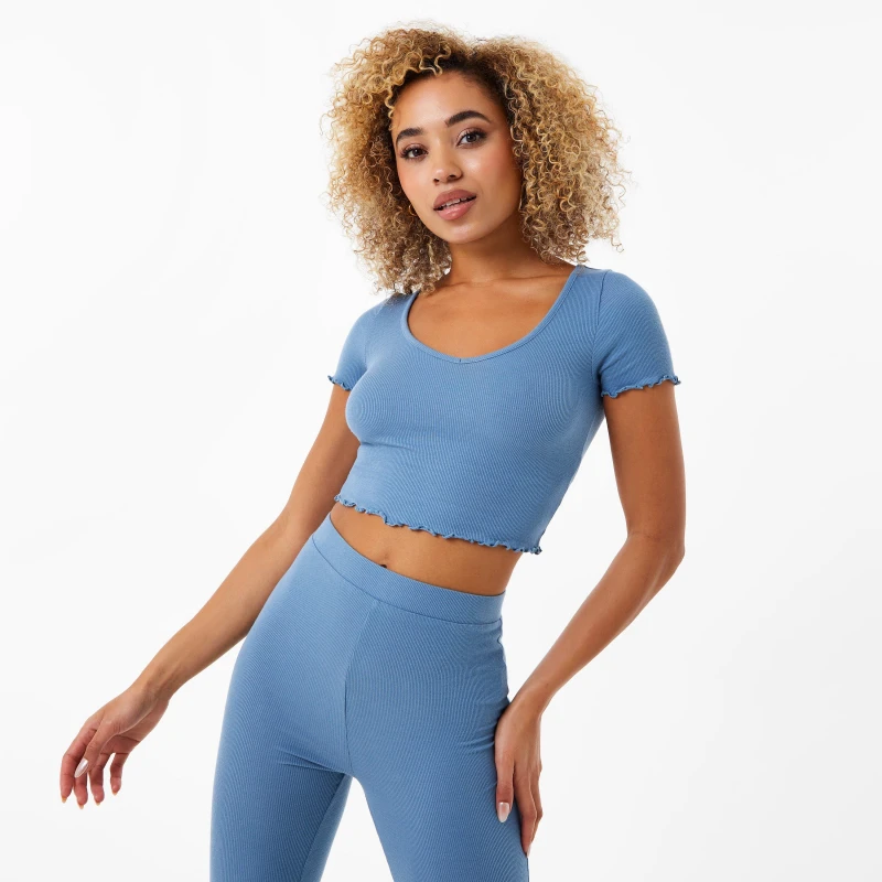 Image of Jack Wills Lettuce Hem Tee - Blue Blue 8