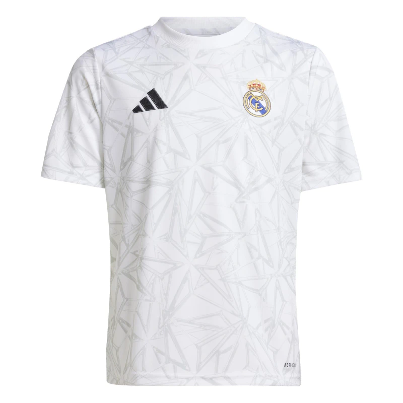 Image of adidas Real Madrid Pre Match Shirt 2024 2025 Juniors - White White 7 - 8 Years