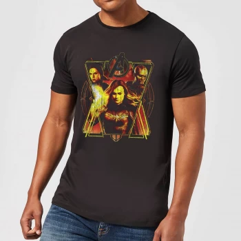 Image of Avengers Endgame Distressed Sunburst Mens T-Shirt - Black - 5XL