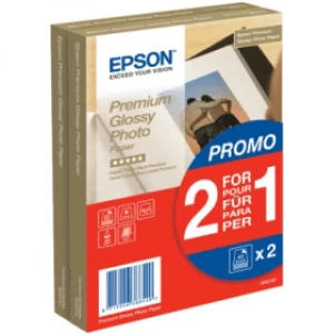 Image of Epson C13S042167 10x15cm Premium Glossy Photo Paper - (2 for 1) total of 80 Sheets
