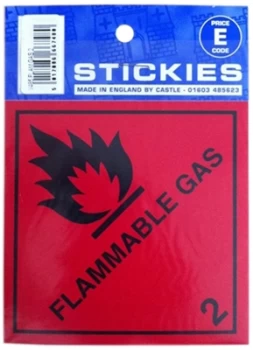 Image of Outdoor Grade Vinyl Sticker - Red - Flammable Gas- CASTLE PROMOTIONS- V485