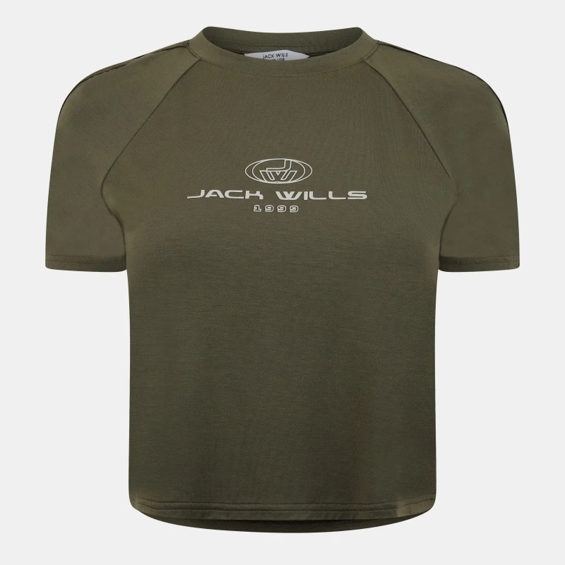 Image of Jack Wills Branded Ringer T-Shirt - Green Green 6