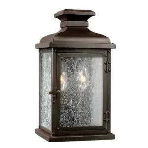 Image of Outdoor IP44 Twin Wall Light Dark Aged Copper LED E14 60W d00906
