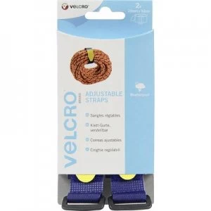 Image of VELCRO VEL-EC60327 Hook-and-loop tape with strap Hook and loop pad (L x W) 920 mm x 25mm Blue 2 pcs