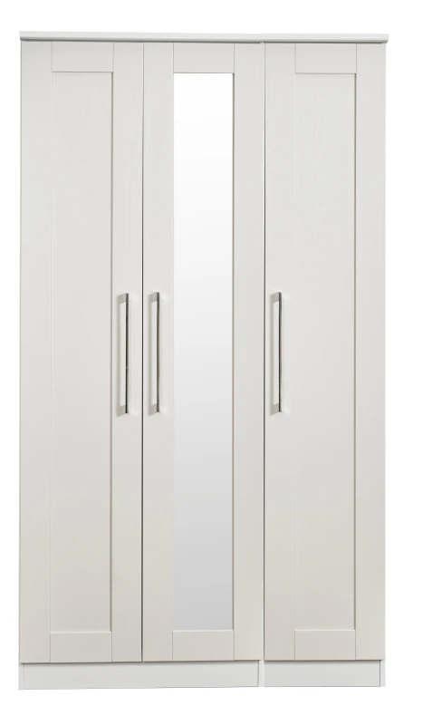 Image of Ripon Tall Triple Mirror Wardrobe In Grey Ash (Ready Assembled)