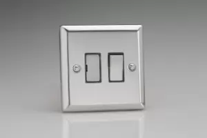 Image of Varilight Classic 1 Gang Fused Spur Switch (Single XC6D) - Polished Chrome - XC6D