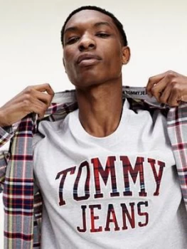 Image of Tommy Jeans Tjm Plaid Collegiate T-Shirt - White