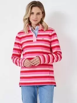 Image of Crew Clothing Padstow Pique Sweatshirt - Pink, Size 14, Women