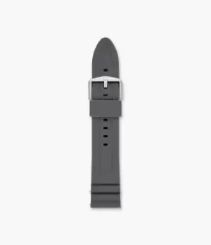 Image of Fossil Men 22mm Grey Silicone Watch Strap