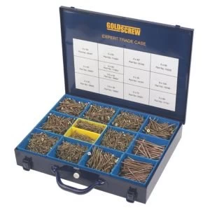 Image of Goldscrew Carbon Steel Woodscrews Expert Trade Case Pack of 2800