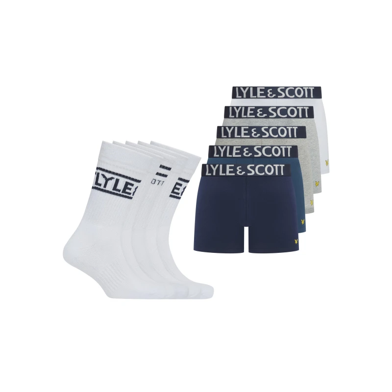 Image of Lyle and Scott Mens Tweed Sock Gift Sets Blue Multi male Small