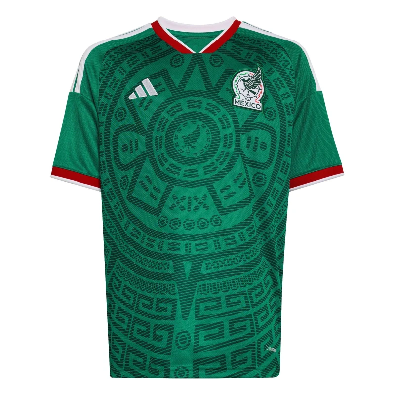 Image of adidas Mexico Home Shirt World Cup 2026 Juniors Green/White unisex 9-10 Years