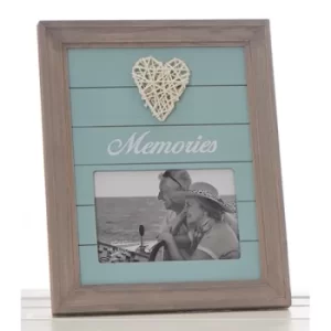 Image of Wicker Words Heart Frame Memories
