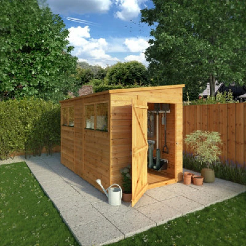 Image of Waltons 10 X 6 Shiplap Pent Glass Glazed Modular Garden Storage Shed