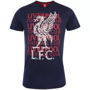 Image of Liverpool FC Mens Street T-Shirt (M) (Navy/Red/White)