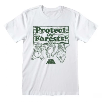 Image of Star Wars - Protect our Forests Unisex Large T-Shirt - White
