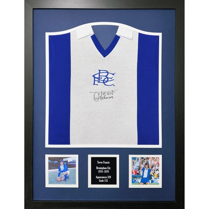 Image of AllStarSignings Ltd Trevor Francis signed Birmingham City shirt Blue unisex One Size