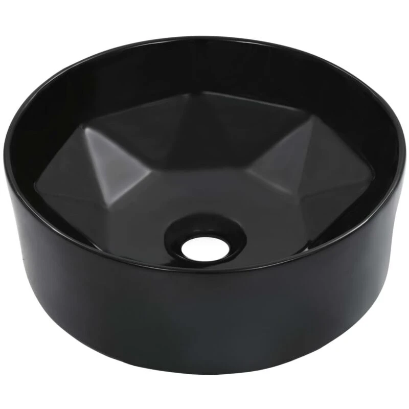 Image of vidaXL Wash Basin 36x14cm Ceramic Black 143910