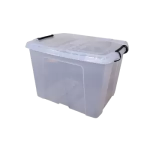 Image of 40L Smart Storage Box, Clear with Clear Extra Strong Lid, Stackable and Nestable Design Storage Solution