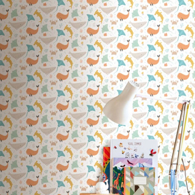 Image of Hoopla Walls Ocean Adventure Seafoam Spice 10M Wallpaper