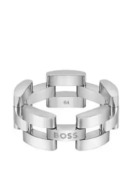 Image of BOSS Gents BOSS Sway Stainless Steel Ring, Silver, Men
